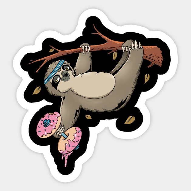 Slow and Steady Gains: The Gym Sloth's Fitness Journey Sticker by Holymayo Tee